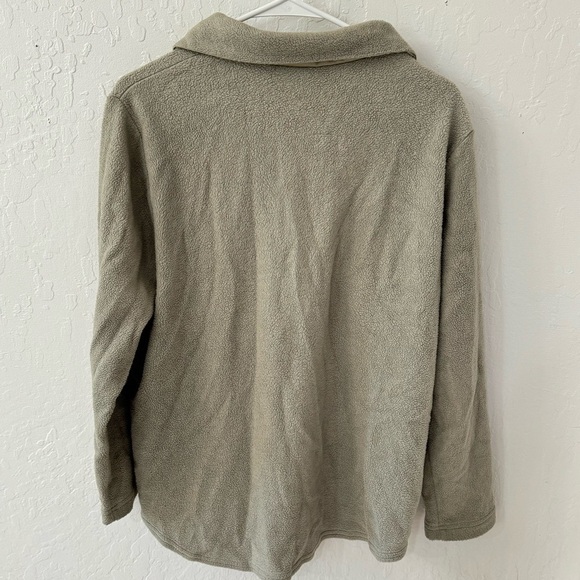 Vintage Hot Cotton By Marc Ware Sage Green Teddy Sherpa Button Down Shacket M - Picture 11 of 15